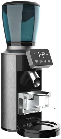 Електрична кавомолка Cecotec SteelMill Touch: 150W, нержавіюча сталь, сенсорне управління, 30 ступенів помелу, контейнер для 300 г зерен та 200 г меленої кави