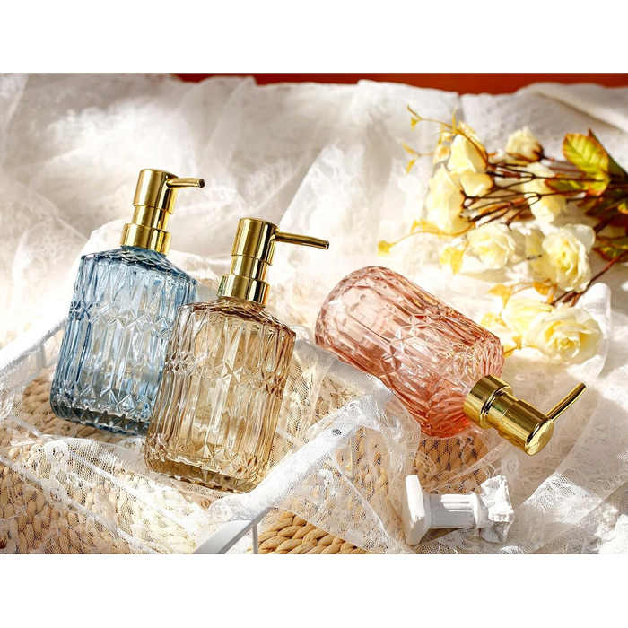 Скляний дозатор для рідкого мила YunNasi: зелений та синій, для кухні, ванної, пральні