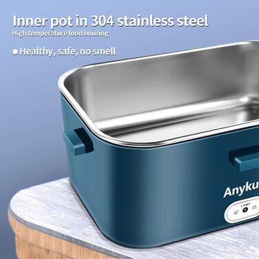 100W Heated Lunchbox Portable Electric Lunchbox 1.8L 3-in-1 12V/24V/220V for Car/Truck/Office/Home Electric Food Container with Fork & Spoon
