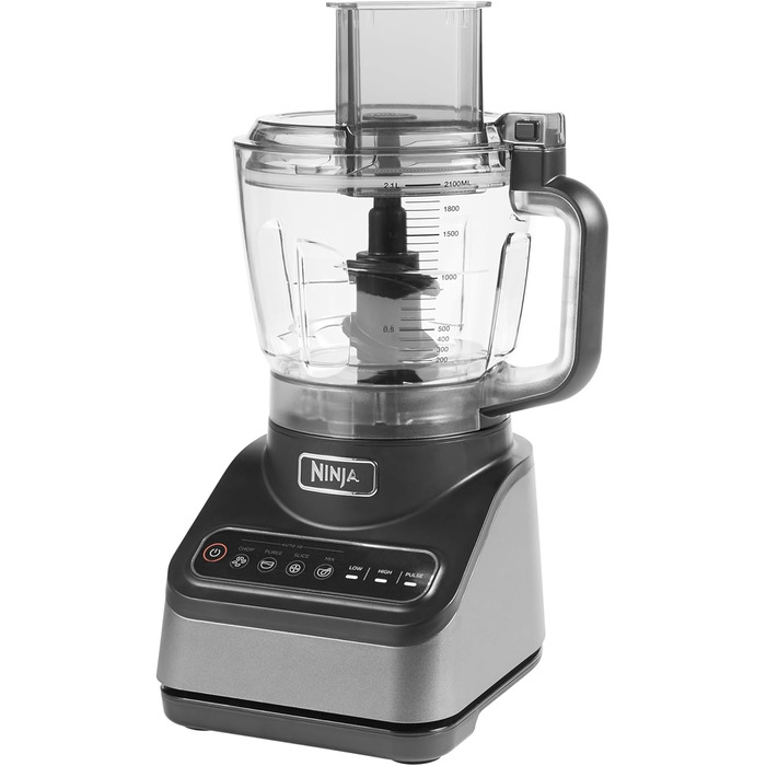 Ninja Food Processor with 4 programs; Chopping, Pureeing, Slicing, Mixing & 3 manual speeds, 2.1L bowl, chopping, slicing & dough blades, 850W, dishwasher safe, Black BN650EU Food Processor