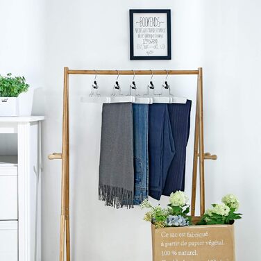 12 дерев'яних вішалок для штанів SONGMICS, вішалки для штанів, антиковзаючі, поворотні на 360 градусів, CRW007-12