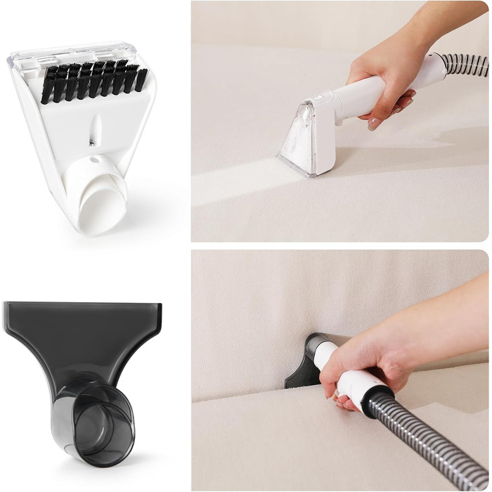 Пристрій для чищення м'яких меблів: мокрий/сухий пилосос, чистка килимів, 600W, 16KPa, бак 2,3L, самоочищення, компактний, для килимів, диванів, сходи