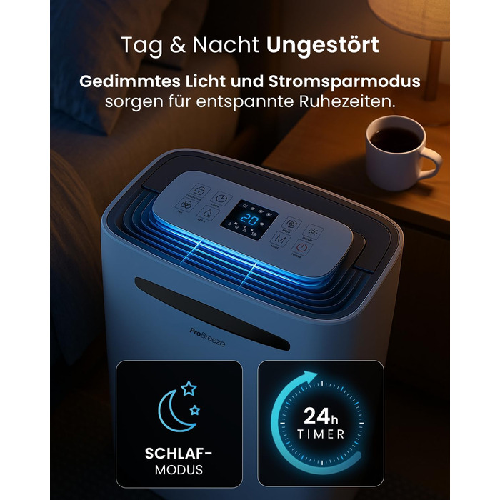 Про Бріз - Вологопоглинач повітря 25л/добу, 30 м², 4 режими, таймер, Smart App - від вологи та плісняви