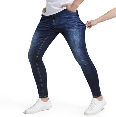 Чоловічі джинси GINGTTO Slim Fit Stretch Skinny блакитні, 40W/30L