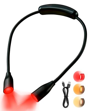 Світлодіодна лампа для читання з кліпсою 670 нм, з функцією пам'яті, димуванням та USB-зарядкою. Безсиній, портативний світильник для читання в ліжку, нашийний ліхтар