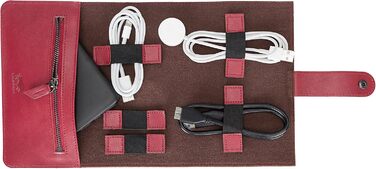 Органайзер для подорожей Solo Pelle: універсальний кейс для кабелів, гаджетів та аксесуарів (червоний)