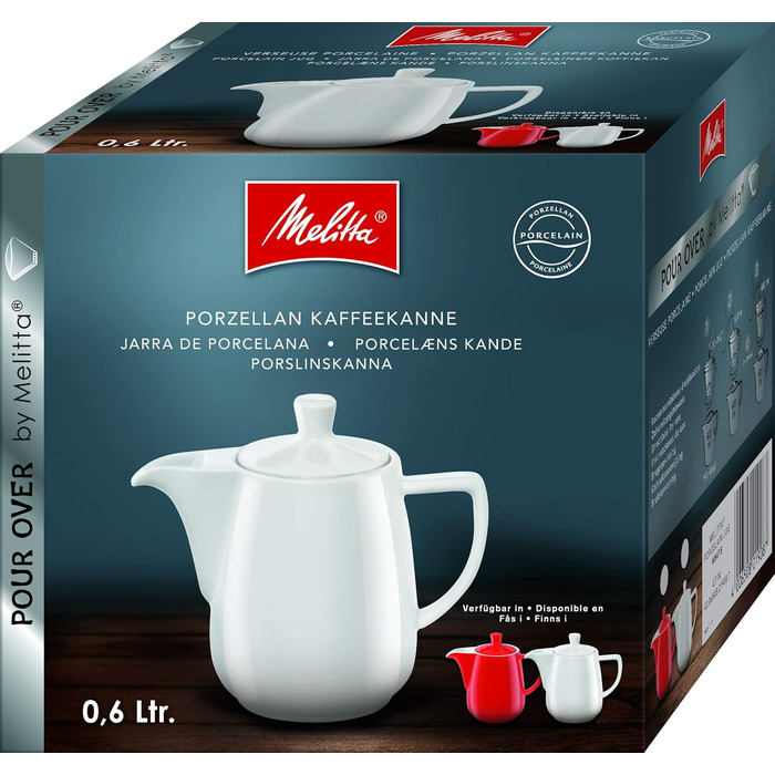 Melitta 219087 Porcelain Coffee Pot, 0.6l, White
