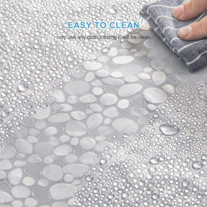 Шторка для душу Furlinic Anti-schimmel, водонепроникна, прозора, з ефектом 3D, з камінням, 120x180 см