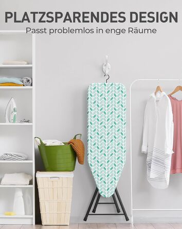 Прасувальна дошка LyriFine 2-в-1 для прасування з парою та звичайного прасування, стабільна, зелена