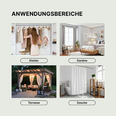 Штанга для карнизів без свердління, Ø 25 мм - телескопічна штанга для штори, душова штанга, кріпиться без свердління, для вікон, перегородок, кухні (70-120 см, 90-160 см, сіра)