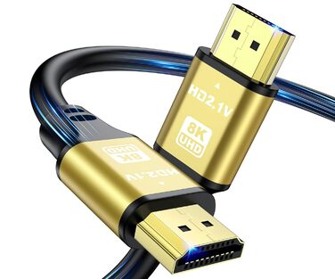 HDMI кабель 4K 0.5м: підтримка 4K@60Hz, 18Gbps, Ultra HD, Ethernet, Audio Return, 3D, HDR, ARC, сумісний з Xbox, PS5/PS4, HDTV, ноутбуками (золотий)