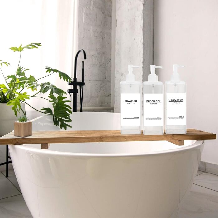 Набір дозаторів для мила Roselee (4 шт.), 500 мл, прозорі, для кухні та ванної кімнати