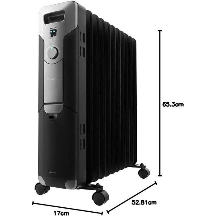 Масляний радіатор Cecotec ReadyWarm 11000 Space, 2500 Вт, 11 ребер обігріву, 3 режими, 25 м², білий (чорний)