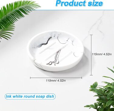 Підставка для мила MYLERCT для ванної кімнати та кухні, 11.5 x 10 см, з антиковзними наклейками, з імітацією мармуру