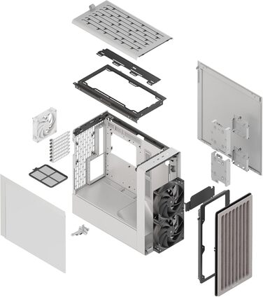 HAVN BF360 Flow: Корпус ПК Midi-Tower з 3 вентиляторами, скляна бічна панель, Top Airflow