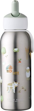 Mepal - Flip-Up Campus Thermoflask - Insulated Drinking Bottles Little Dutch - Stainless Steel Thermos Flask - 9 hours hot & 12 hours cold - BPA-free - 350 ml - Little Farm