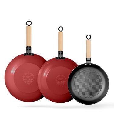 Чавунна сковорода YUTANN для індукції, газу та електроплит (20/24/28 см). Без PFOA/PFAS. З антипригарним покриттям