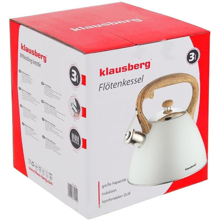 Електричний чайник Klausberg KB-7264, 3л, сірий, з носиком