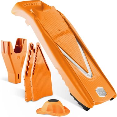 Набір Börner V5 для нарізки овочів: слайси, смужки, кубики • Кухонний овочевий слайсер з нержавіючої сталі • Регульований, помаранчевий