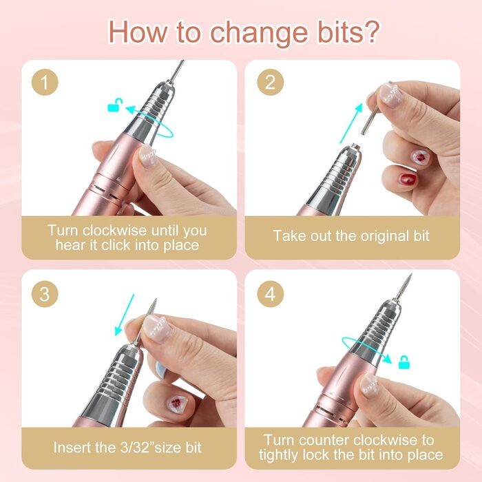 Професійний набір для манікюру та педикюру Madenia Nagelfräser Professional з акумулятором, 35000 об/хв, 11 насадок, JF-801