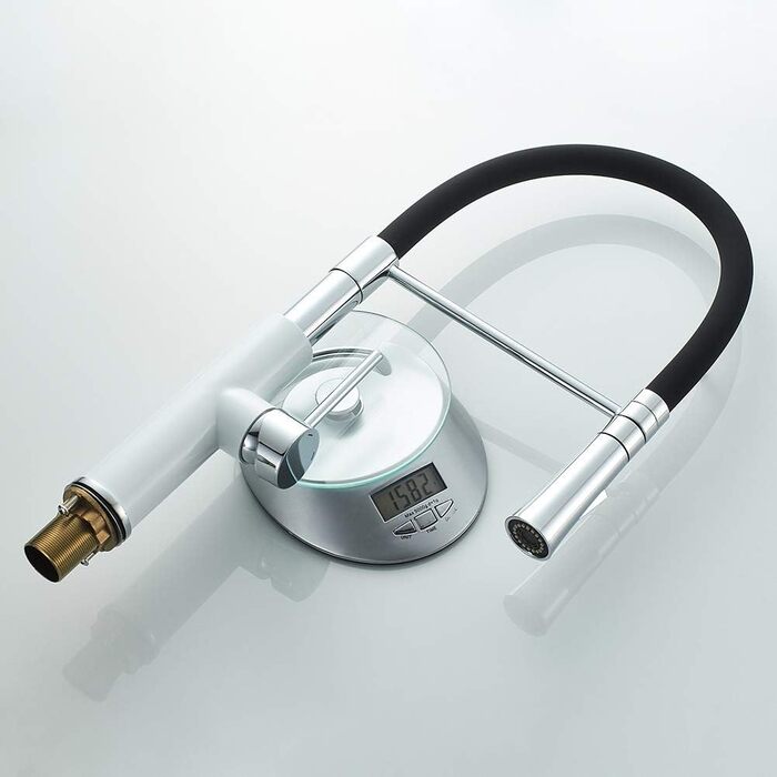 Кухонний змішувач Ibergrif з душем, чорний, з гнучким виливом