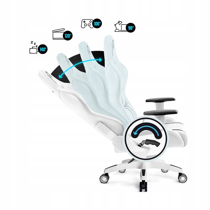 Ігрове крісло Diablo Chairs X-One 2.0, екошкіра, біле