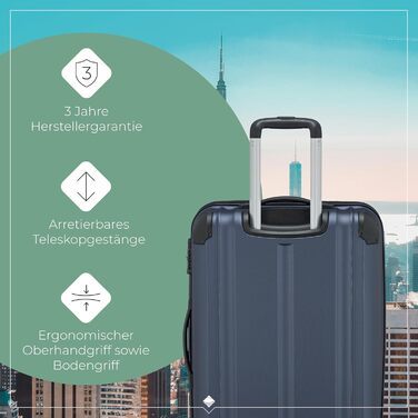 Тролей Travelite City 55x40x20 см, 2.7 кг, міцний корпус, 4 колеса, ручна поклажа для Lufthansa, Swiss, Austrian, KLM, Condor, Eurowings