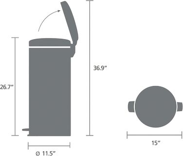 Відро Brabantia Treteimer 30L, мінеральний червоний, сталь, пластик