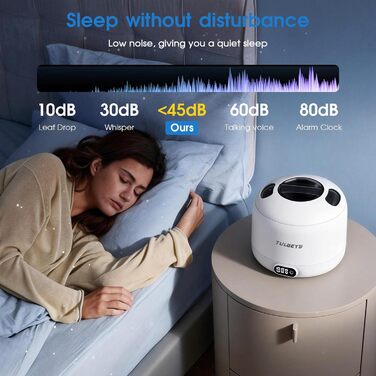 Ультразвуковий очищувач 45000 Гц з УФ-дезінфекцією 220 мл для зубних протезів, брекетів, ювелірних виробів - білий