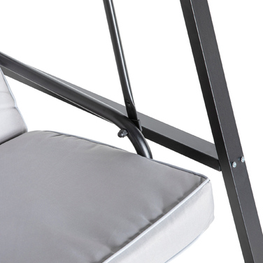 Outsunny Hollywood 2-Seater Garden Swing with Adjustable Canopy, Cushions, Swing Bench with a 220 kg (485 lbs) Weight Capacity, for Garden, Balcony, Grey, 145 x 116 x 172 cm | Aosom
