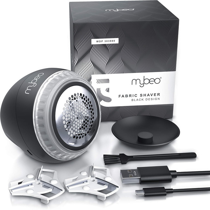 Електричний видальник ворсу MyBeo - бездротовий прилад для одягу з 2 змінними лезами та USB-кабелем для зарядки