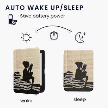 Чохол-книжка kwmobile для Kobo Clara BW/Clara Colour/Tolino Shine (5) / Shine Color - Чохол для електронного читача з дизайном 