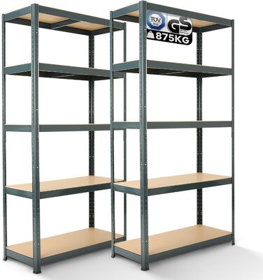 Arebos Heavy-Duty 2-Tier Shelf - 180 x 90 x 40 cm - 875kg Capacity