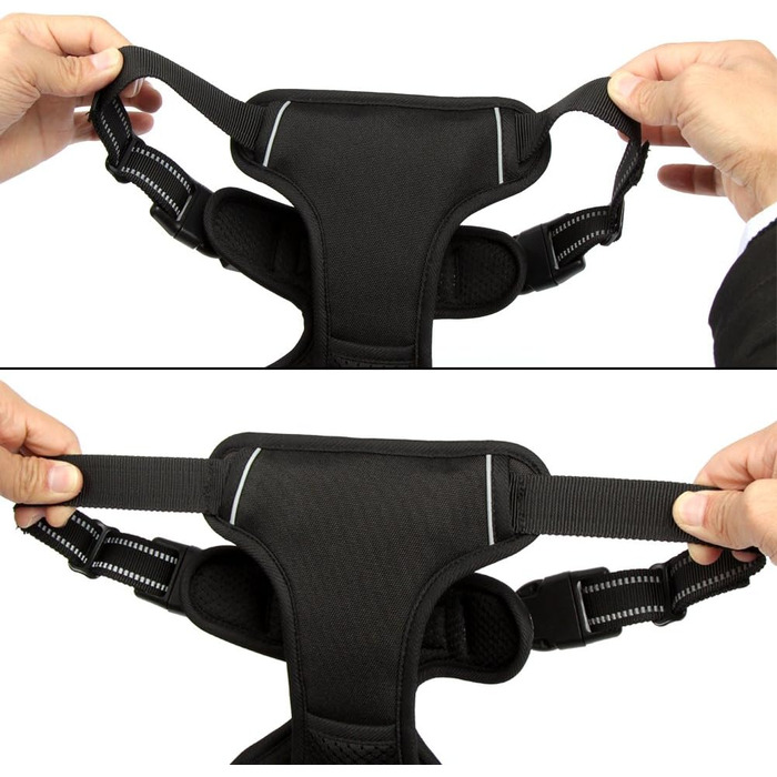 Нагрудник для собак Anti Pull для малих та середніх порід, безпечний, м'який, з регулюванням, дихаючий, з світловідбиваючими смугами (S)