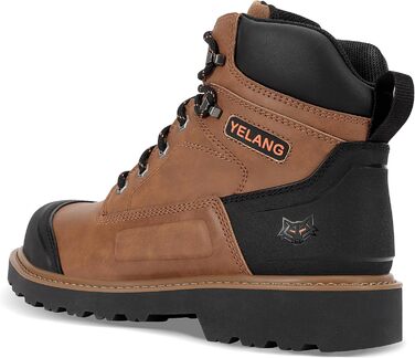 Чоловічі робочі черевики Yelang з металевим підноском, для промислового будівництва, безпечне взуття, розмір 41.5 EU, колір коричневий