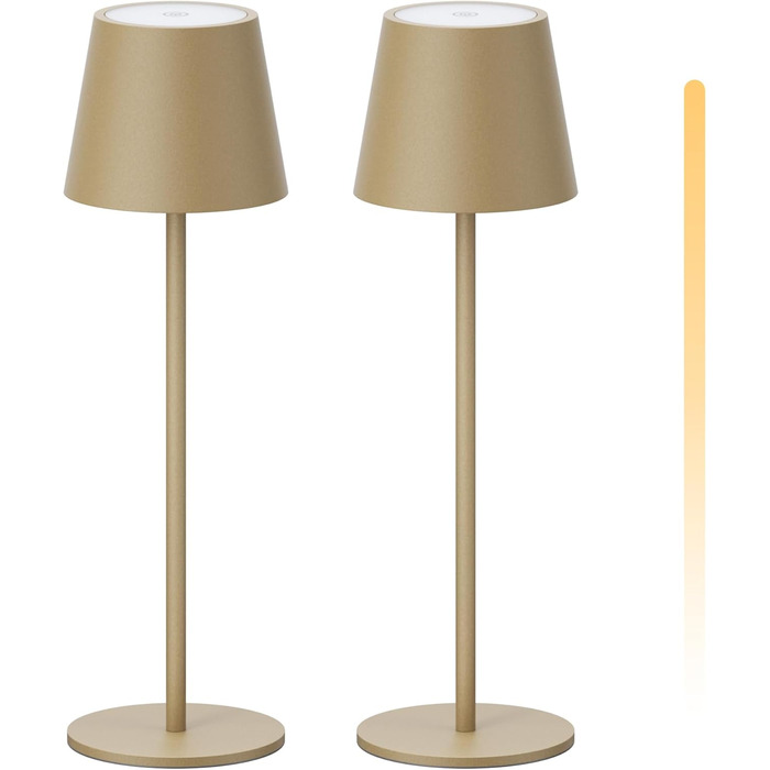 LED настільна лампа K-Bright з регулюванням яскравості, акумуляторна, бездротова, 3000K/4000K/6000K, 3 колірні температури, USB-C, IP54, вологостійка, чорна, 1 шт.
