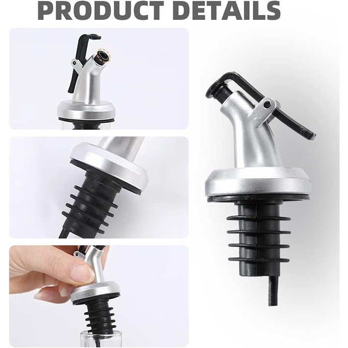 Виливники для пляшок THETAG, 10 шт. - виливання вина, олії, спецій, сиропів (без протікання)