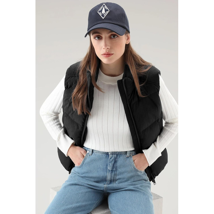 Жіноча жилетка Fengbay Reitweste: безрукавна, з коміром-стійкою, легка, стьобана, з утеплювачем, для осені та зими, чорна, розмір M