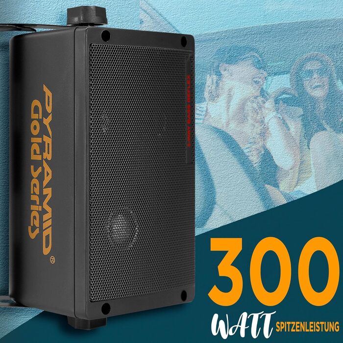 Pyle міні-музична колонка 300 Вт, 3-смуговий стерео динамік, комплект для монтажу, 2 шт. – потужна портативна акустика для дому та авто