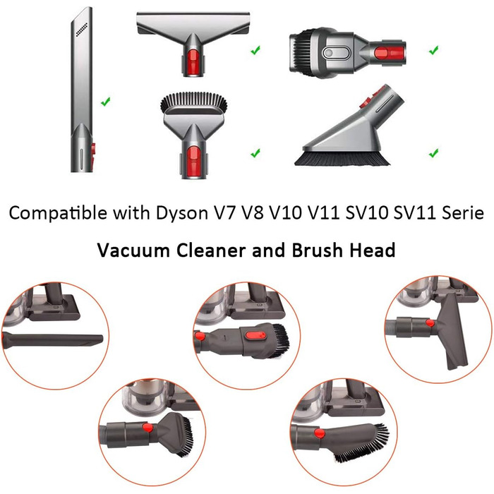 Насадка-щітка для пилососів Dyson V7 V8 V10 V11 з м'якою щіткою (для труб)