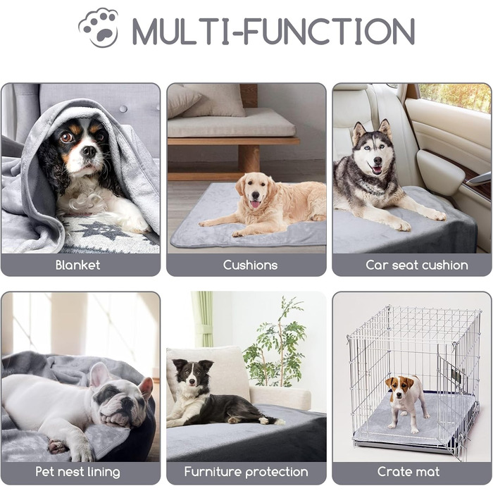 М'яка флісова ковдра для собак Nobleza, 160x100 см, сіра