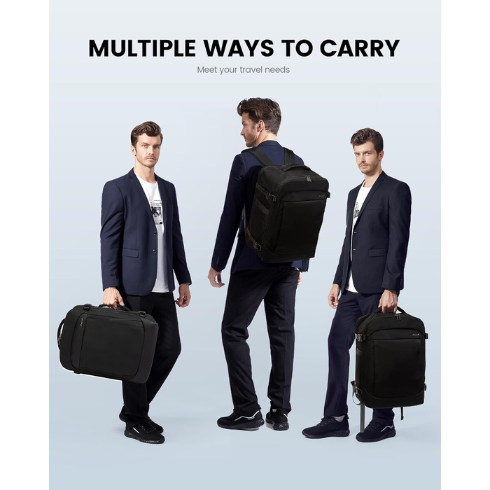 Рюкзак для подорожей LOVEVOOK, 17.3 дюйми, для ноутбука, чоловічий/жіночий, чорний