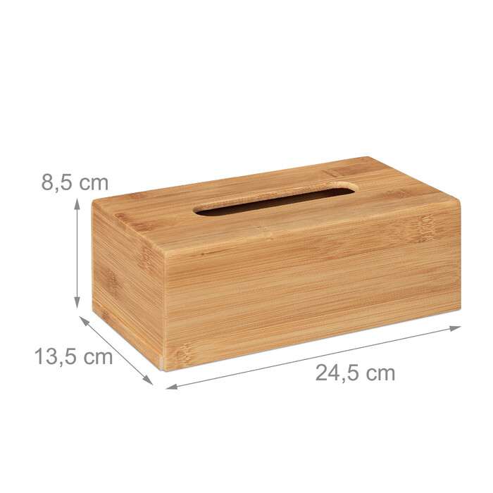 Relaxdays Cosmetic Tissue Box made of Bamboo