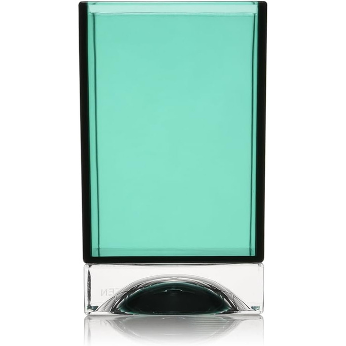 Kartell Boxy Toothbrush Holder, Plastic, Transparent, 7 x 7 x 12 cm (Toothbrush Holder, Aquamarine Green)