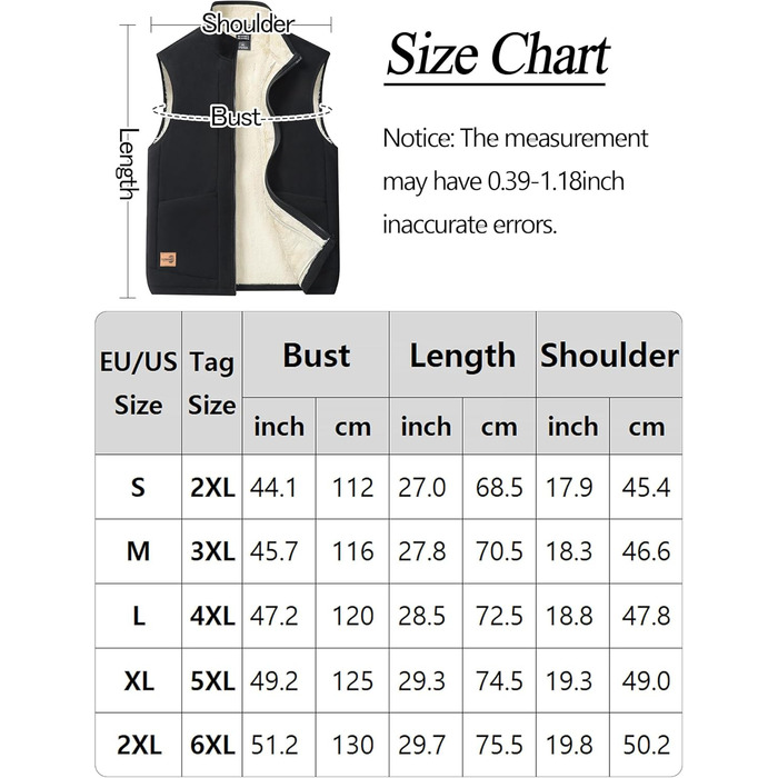 Чоловіча флісова жилетка AIEOE для осені та зими, тепла, з 4 кишенями, стійким коміром, без рукавів, чорна, XL