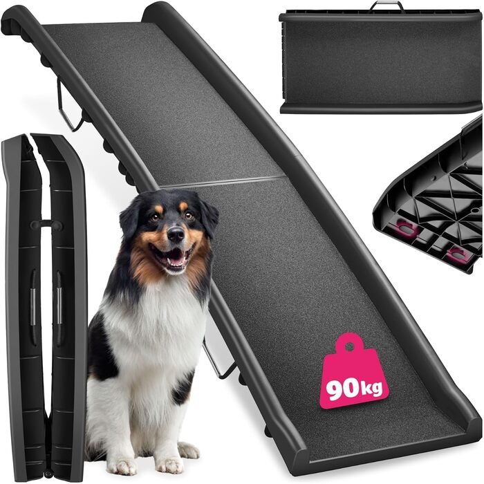 Рампа для собак Tectake®: складна, неслизька, до 90 кг, захист багажника, для авто, ліжка, дивану та сходів