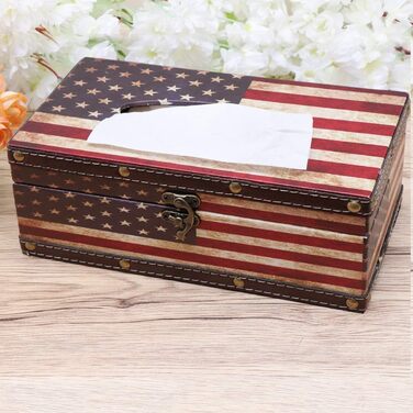 Вінтажна коробочка для серветок, органайзер для звичайних серветок, диспенсер для серветок, тримач для серветок, для вітальні, ванної кімнати, спальні, офісу (стиль 3)