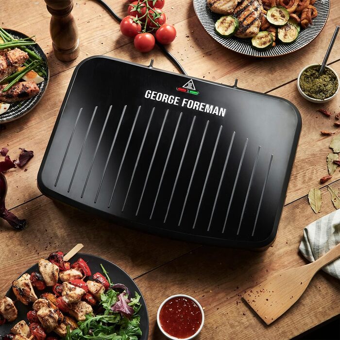 George Foreman 25800 Large Grill with Grill Plate, Cooktop & Toaster - Fast Heating & Easy Cleaning