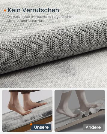 SONGMICS HOME Rug, 160 x 230 cm, Living Room Rug, Non-Slip Rug, Modern Abstract Style, for Living Room, Kitchen, Hallway, Dining Room, Machine Washable, Dove Gray TAR077G01