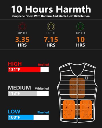 HEWINZE Грілка жилет чоловіча з акумулятором 7.4V - теплий жилет для полювання та активного відпочинку